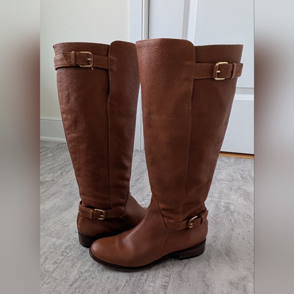 J. Crew Tan Leather Knee-High Boots